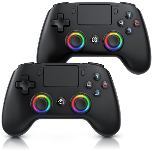 CSL-Computer Wireless Controller 2er-Set, Gamepad mit Makro-Tasten für PC | 2 Gamepads für Koop und Mehrspieler, Akku 600 mAh für 6 bis 9 Stunden, bis 10 m Reichweite, geringe Deadzone