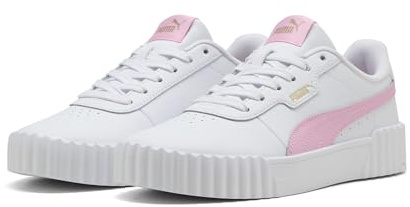 PUMA Damen Carina 3.0 Sneakers 38.5, White Pink Shimmer