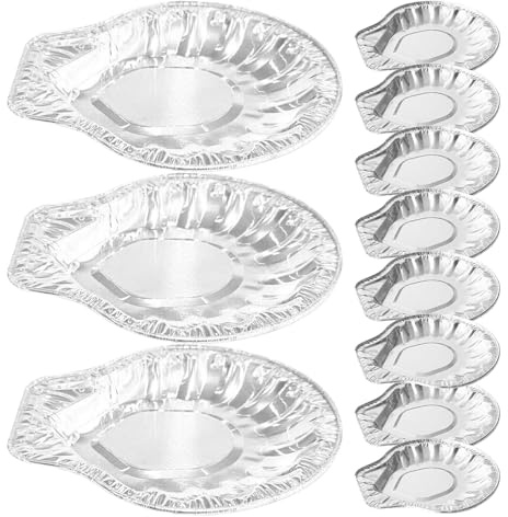 MOLUCKFU Plateaux Jetables en Aluminium de Coquille D’huître 7 Cm, Barquettes Robustes 100 Pièces, Cuisson Uniforme pour Barbecue et Four, Service Fruits de Mer et Apéritifs, Usage Unique