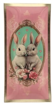 Giftcompany Love Plates, Glasteller, L, Motiv: Hase, Blush 10x0,8x21cm