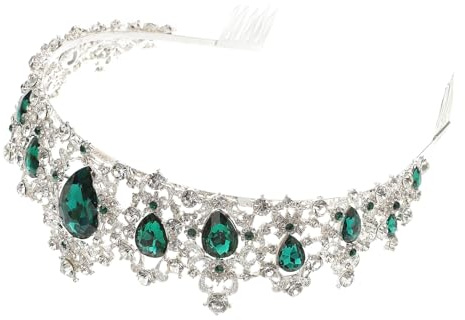 TOGEVAL Brautkrone mit Strasssteinen Silberfarben Filigraner Hochzeitstiaras Haar Accessoire mit Kamm Eleganter Haarschmuck für Braut Festliche Anlässe