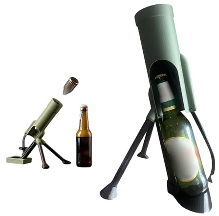 Décapsuleur Automatique en Forme de Mortier, Ouvre-Bouteille Bière Tactique avec Lanceur de Bouchon, Modèles 42cm et 30cm, pour Bar Maison Fête, Plusieurs Styles Disponibles (Vert Foncé (42cm))