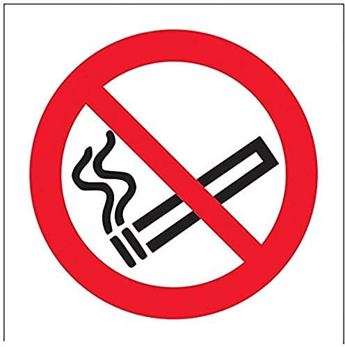 vsafety 57017 ae-r No Smoking Logo Prohibition Panneau, en plastique rigide, Carré, 80 mm x 80 mm, noir/rouge