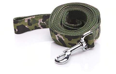 Strapazierfähige Hundeleine, 1,2 m, 2,5 m lang, 2,5 cm breit, Nylon, Camouflage-Hundeleine für kleine und mittelgroße Hunde