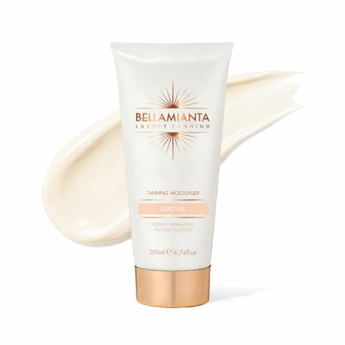 Bellamianta Gradual Tanning Moisturiser, Self Tan Lotion, Fake Tan, 200ml | Buildable Self Tan for Face & Body, Natural Sun-Kissed Glow, Streak-Free, Hydrating, Vegan & Cruelty-Free