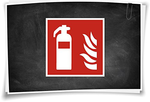 Brandschutzzeichen F001 Feuerlöscher Aufkleber Hinweis Piktogramm Schild, 5cm - 3 Stück