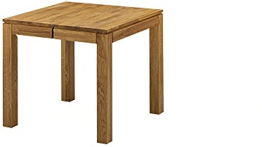 moebel-eins LISSABON Esstisch/Ausziehtisch Holztisch Massivholztisch Esszimmertisch Tisch geölt, Wildeiche, 80/130x80 cm