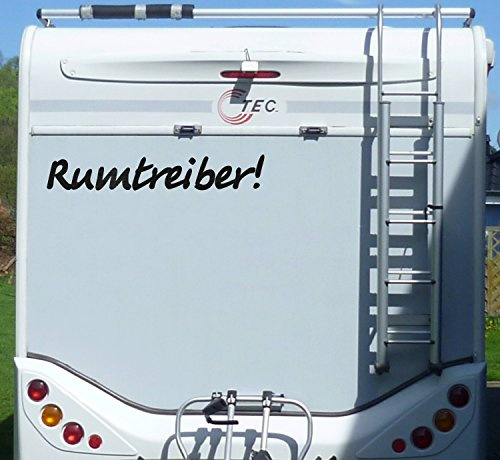 WERBEPUNKT. Aufkleber Rumtreiber Wohnmobil Weiß 100 cm | Wetterfeste PVC-Folie, UV-beständiger Digitaldruck, stark haftend, für innen und außen, Made in Germany