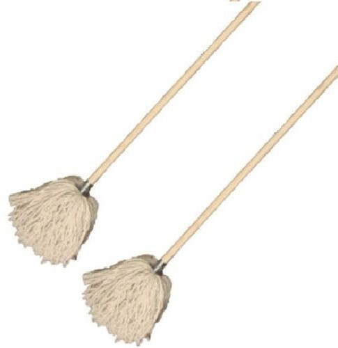 SI © 2 x Pure Cotton String Mop Head Steel Socket Refill & Pole Cleaning Floor Sweep
