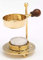 Esoterik-Versand Räucherstövchen aus Messing mit Holzgriff, Höhenverstellbar, 11 cm, zum Verräuchern von Kräutern und Harzen
