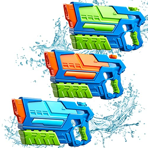 JOYIN 3 en 1 Pistolet à Eau Haute Capacité Super Soaker Blaster Jouet Piscine Plage Sable Eau Combat Jouet