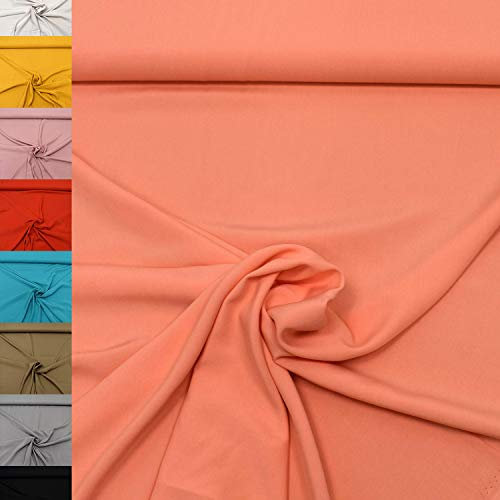 MAGAM-Stoffe Andrea Viskosestoff 100% Viskose Uni Oeko-Tex Meterware 50cm (05. Koralle)