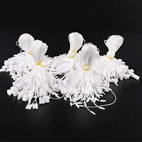 Keleily Hängeetikett String Preis Hängeetiketten String Hängeetiketten Verschlüsse mit Schnappverschluss zum Anbringen von Etiketten, Kleidung, Schmuck, Gepäckzubehör (1000 STÜCKE - Weiß)