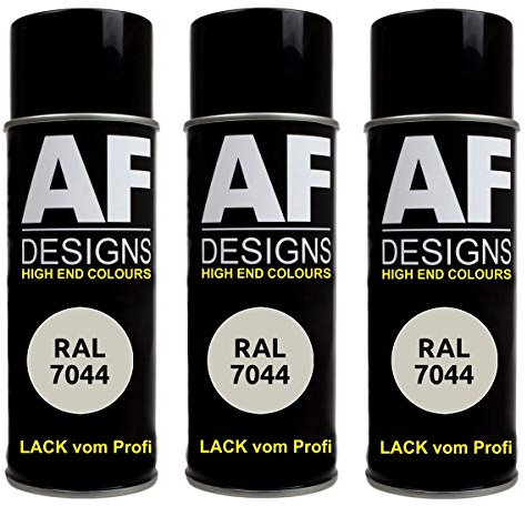 Alex Flittner Designs 3x RAL Lackspray Autolack Buntlack Spraydose RAL7044 SEIDENGRAU matt