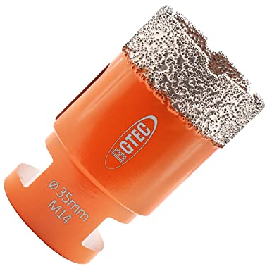 BGTEC Brocas de Núcleo de Diamante Seco para Baldosas de Porcelana, Mármol, Cerámica, Ladrillo con Rosca M14 de 35 mm de Diámetro