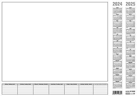 OFFICE POINT Papier-Schreibunterlage weiß | ca. DIN A2 | Blanko mit Wochentagen Mo-So für Notizen | Tischauflage Schribtischunterlage | 25 Blatt