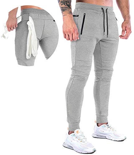 MakingDa Mens Gym Tracksuit Bottoms Slim Fit Joggers Sweatpants Jogging Pants Running Trousers