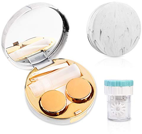 Lasiyanor Contact Lens Travel Kit with Cleaner Washer, Portable Contact Box with Mirror Tweezers Remover Tool Solution Bottle for Outdoor Daily Use | Portable Contact Box with Mirror Tweezers Remover Tool Solution Bottle for Daily Outdoor