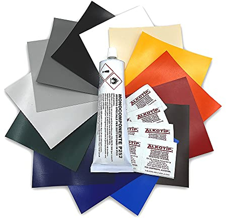 Kit de réparation pour bâche de camion, dimensions : 100 x 100 cm, avec colle PVC