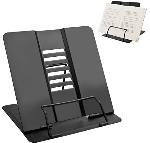 Pinsheng Metall Buchaufsteller, Buchständer, Bücher Tablets Halter, Book Ständer Halter Leseständer Kochbuchhalter für Lesen Haus Küche Kinder Studenten.