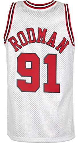 Mitchell & Ness Swingman Dennis Rodman Chicago Bulls 97/98 Trikot (XL, White)