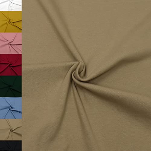 MAGAM-Stoffe Noah Bündchenstoff Feinstrick uni Oeko-Tex Meterware 50cm (26. Beige)