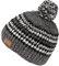 GURU SHOP Bommelmütze aus Nepal, Mütze aus Schurwolle, Wintermütze - Grau/weiß, Herren/Damen, Synthetisch
