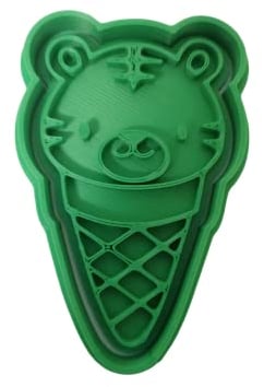 The Cookie Cutter Hub 9cm Ice Cream Tiger Cookie Cutter and Matching Embosser for Cookies Biscuits Clay Baking Decoration