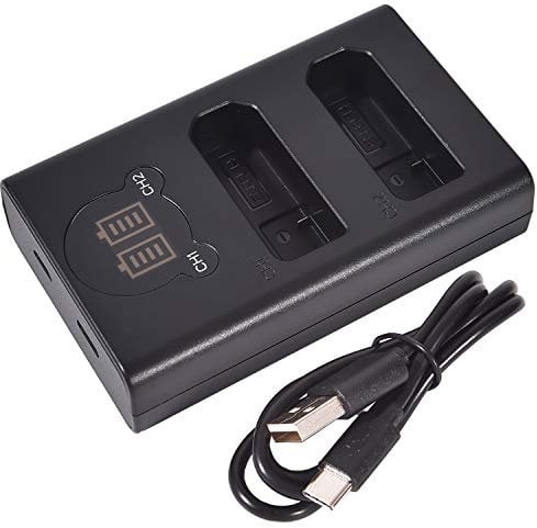 DSTE EN-EL14 ENEL14 Batterie USB double chargeur rapide compatible avec Nikon D3200, D3400, D3500, D5100, D5200, D5300, D5500, D5600