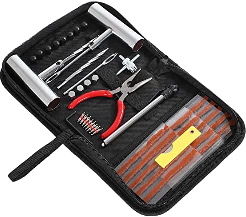 QUNNIE Kit de reparación de neumáticos 46pcs Kit de reparación de neumáticos Generales vehículo de Motor Motocicleta camión Remolque de tracción Paquete de reparación de enchufes