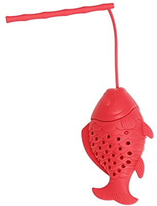 Teesieb Silikon Teefilter Kreative Fischform Lose Blatt Tee Infuser mit langem Lanyard Wiederverwendbare Tee Intervall Diffusor Tee Tasse Filter für Kräutertee Brühzubehör