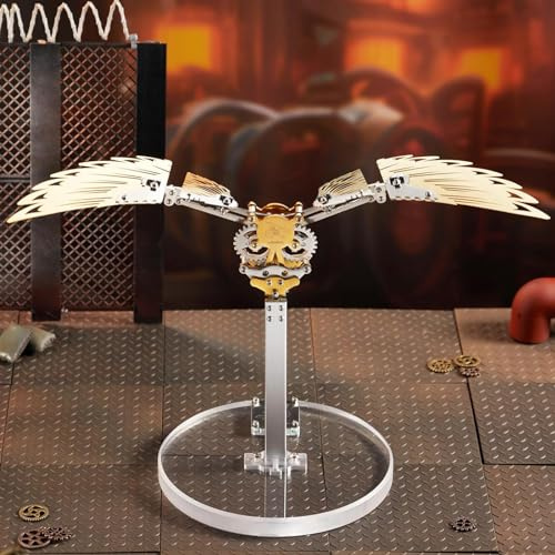 UpGLeuch 3D Metall Puzzles Erwachsene, Mechanische Schlagende Flügel 3D-Metallmodellbausätze mit Werkzeug, Desktop-Ornament-Spielzeuggeschenke für Erwachsene Jungen …