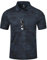 MoFiz Herren Poloshirt Kurzarm Polohemd Freizeit Polo Golf Outdoorshirts mit Kragen Camo-Blau XL