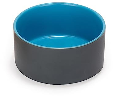 SPUNKYJUNKY Gamelle en céramique pour Chien Gamelle pour Chats et Chiens (850ml, Bleu Gris)