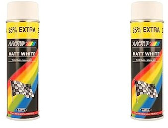 Motip Rallye Peinture - Blanc Mat - 500ml (Lot de 2)