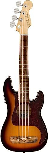 Fender Fullerton Precision Bass® Uke, Walnut Fingerboard, Tortoiseshell Pickguard, 3-Colour Sunburst