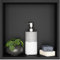 sunrik Nicchia Doccia Incasso,Nicchia da parete in acciaio inox,Ripiano Nicchia Mensole Bagno，Nicchie Bagno Singolo Strato 30x30x10cm,Nero