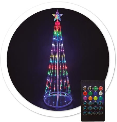 gsc evolution - Árbol navidad LED | Inteligente vía bluetooth |Mando a distancia |1,5M | 24 funciones RGB IP44