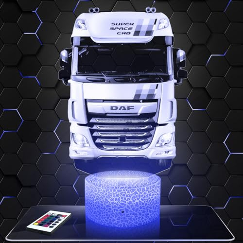 Nachttischlampe - Touch-Nachtlicht Lastkraftwagen Truck 3D-LED-Lampe Illusion, Geschenkidee Weihnachten Geburtstag Junge und Mädchen Nachttischlampe Kinder- oder Erwachsenenzimmer TOP