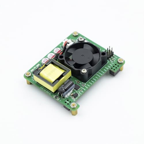 PoE Texas Raspberry Pi PoE+ Hat for Raspberry Pi 4 and 5 - Slim Low Profile Power Over Ethernet Pi HAT with Cooling Fan and Opto-Isolation, Work with Active 802.3at PoE+ Network Switch or 48v Injector