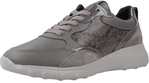 Geox Women's D Alleniee a Sneaker, Grigio Scuro, 36 EU