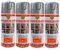 various-Pintura Spray Antioxidante Metalizada Plata 400 Ml para las Superficies de Metal, Hierro y Aluminio,Pack de 4 Unidad