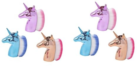Housoutil 6pcs Finger Manicure Dust Brush Nail Dust Remover Unicorn Nail Brush Easy to Use