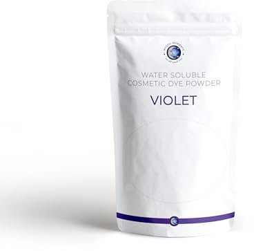 Mystic Moments Tinte cosmético en polvo soluble en agua violeta de 100 g, perfecto para hacer jabón, cremas, maquillaje, champús y lociones