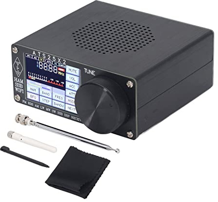 Full Band Radio Receiver Aluminum Alloy DSP Shortwave Multi-Mode with Spectrum Scanning, Portable Shortwave Radio for Worldwide Broadcasts