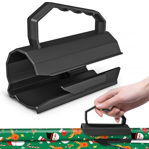 Coupe Papier Cadeau Rouleau, Coupe-papier d'emballage Coupe Papier Cadeau pour Rouleaux, Idéal pour Couper le Papier Cadeau de Noël, Anniversaire, Fête (A)