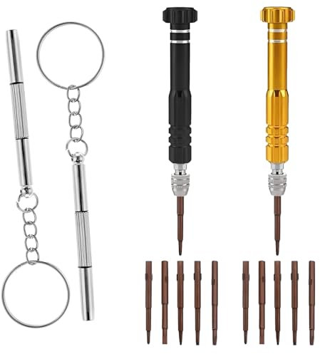 Glasses Repair Kit with Screws and Screwdriver, 5 in 1 Multifunctional Precision Screwdriver Set for Eyeglass, Sunglass, Watch, Laptop, Cellphone, and Jewelry, Screws for Glasses Tightening