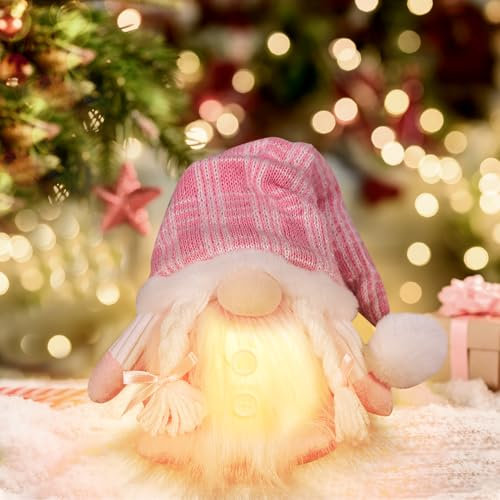 ACAREY Weihnachtsdeko Wichtel Klein Weihnachtsdeko Amerikanisch Weihnachten Tstischdeko Beleuchtet Weihnachten Wichtel für Winter Weihnachtsdeko Innen, Zuhause, Küche, Kamin, Büro, Zimmer (Lila)