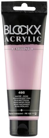 Blockx 60495BXC Acrylique Fine Semi-opaque et Satinée - Nacré - Rose Pigment iridescent/PR 122 - 120ml