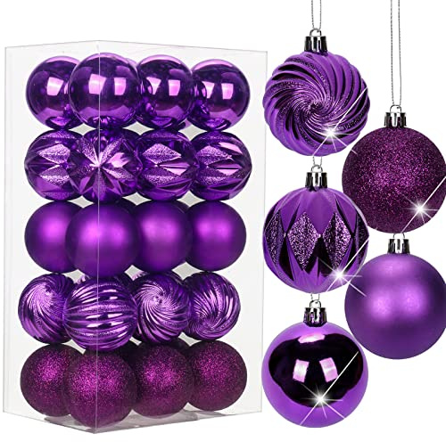 30er-Set 6cm Christbaumkugeln Set Weihnachtsbaumkugeln Kunststoff Weihnachtsbaumschmuck mit Aufhängeöse Weihnachtsbaumschmuck für Hochzeit, Feiertage, Party, Weihnachten, Halloween, Heimdekoration